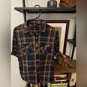 Forever 21 Black and Brown Plaid Shirt